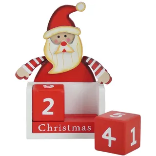 Weihnachts Ewiger Kalender In Rot Und Weißem Holz Santa Design
