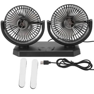 Haofy 12V Autolüfter, USB Autolüfter Doppelkopf, Tragbarer Doppelkopflüfter für Auto, LKW, Van, SUV, Wohnmobil, Boot, Zuhause