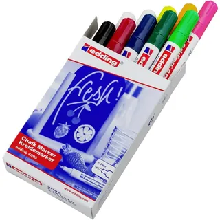 edding 4095 Kreidemarker Weiß, Weiß, Schwarz, Rot, Blau, Grün, Hellgrün, Neongelb, Neo