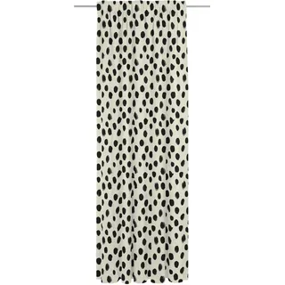 Vorhang ADAM "Dots" Gr. 3, schwarz (natur, schwarz), B:142cm H:225cm, Jacquard, Baumwolle, Leinen, Gardinen, Vorhang, aus Leinen und Bio-Baumwolle