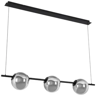 Dieter Knoll Led-Hängeleuchte , Schwarz, Chromfarben , Metall, Kunststoff, Glas , Uni , F , 20x215x124 cm , höhenverstellbar, 3 Helligkeitsstufen , Lampen & Leuchten, Leuchtenserien