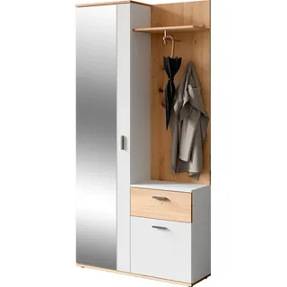 byLIVING Kompaktgarderobe Jakob 97 x 195 x 30 cm Weiß