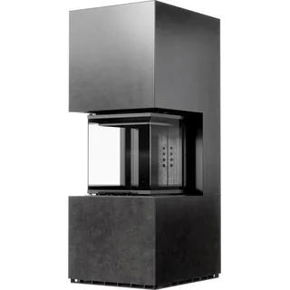 Kaminbausatz KRATKI NBC 500/500 Niedrig 8 kW Ø 200 Sinter FOKOS GRAFITE schwarz Verkleidung - Schwarz