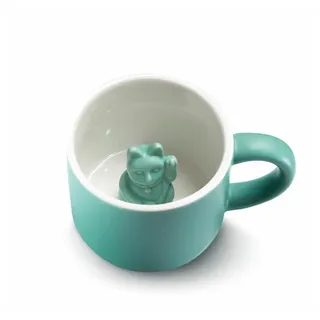 donkey products Maneki Neko Tasse 0,15 l Türkis 2 St.