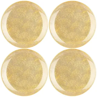 com-four® 4x Platzteller transparent - wiederverwendbare Unterteller als Tischdekoration - Dekoteller für Hochzeit, Familienfeier oder Weihnachten - Ø 33 cm