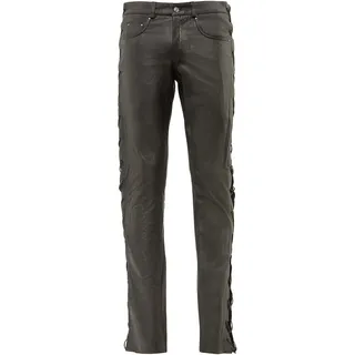 RICANO Lederhose "Lederhose Cow Waxy (geschnürt)" Handgefertigt aus echtem Leder, schwarz