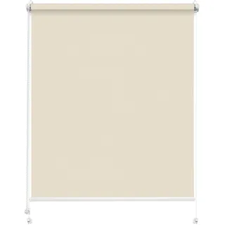 Rettika Sichtschutz Rollo ohne Bohren - Perle, Breite: 145cm, Höhe 220 - Rollos für Fenster ohne Bohren, Fenster rollos für innen, Jalousien zum Klemmen, Klemmrollo