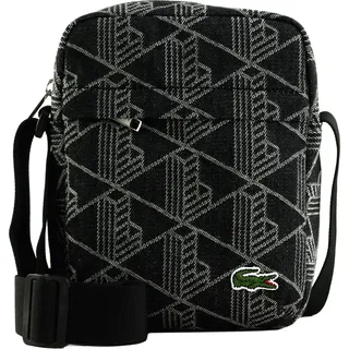 LACOSTE Umhängetasche Vertical Camera Bag Mono Jacquard Denim Noir schwarz - Schwarz