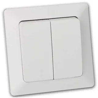 ChiliTec MILOS Serien-Schalter 2-fach weiß matt 250V/ 10A, inkl. Rahmen, UP