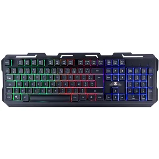 No Fear Keine Angst Gaming-Tastatur AZERTY - RGB-Beleuchtung - Kabelgebundenes USB - 104 Tasten - Multimedia-Tasten - Kompakte Größe - Plug & Play - Für Windows und Laptop
