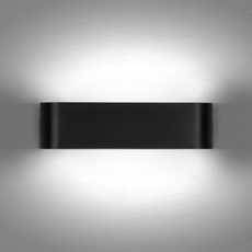 Lightess LED Wandleuchte Innen Schwarz Wandlampe Modern Up Down Licht Wandbeleuchtung Kaltweiß 6000K Treppenhuas Beleuchtung 16W IP44 Flrulampen für Wohnzimmer Schlafzimmer Flur, aus Aluminium