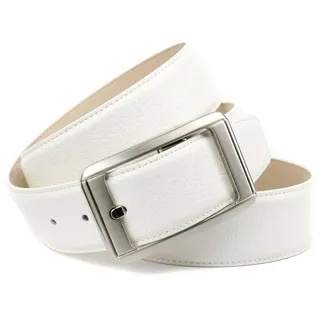 Anthoni Crown Ledergürtel Jeansgürtel in weiß