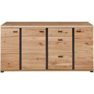 Linea Natura Sideboard , Eschefarben, Eiche Artisan , Metall , Esche , massiv , 6 Fächer , 3 Schubladen , 173x86x42 cm , Typenauswahl, stehend, in verschiedenen Größen erhältlich , Holzmöbel, Kommoden Holz, Sideboards Holz