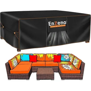 Enzeno Abdeckung Gartenmöbel wasserdichte 300x200x90cm Oxford Loungemöbel Abdeckung Schutzhülle Winterfest