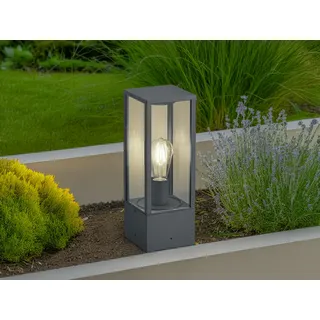 Sockelleuchte zur Garten Wegbeleuchtung modern Außenlampen in Anthrazit, H: 40cm - Grau, Transparent