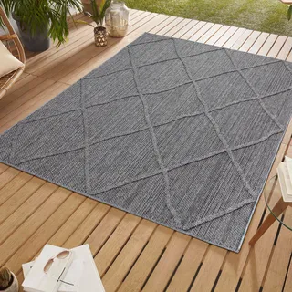 Outdoor Teppich Teppiche im skandinavischen Stil Küche Balkon Terrasse Garten Picknick , Größe : 240 x 340 cm , Farbe : Grau-2 - Grau