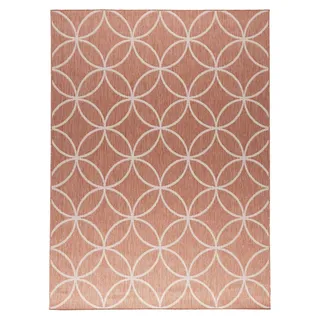 Geometrischer Outdoor Teppich - Faro Ripple Rosa - Rosa