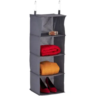 Relaxdays Hängeregal Kleiderschrank 97 x 30 x 30 cm 2-tlg. grau