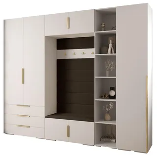 Abiks Möbel Garderoben-Set 236,7/290/47 , Metall , Nachbildung , 13 Fächer , 290x236.7x47 cm , Garderobe, Garderoben-Sets & Garderoben-Serien, Garderoben-Sets