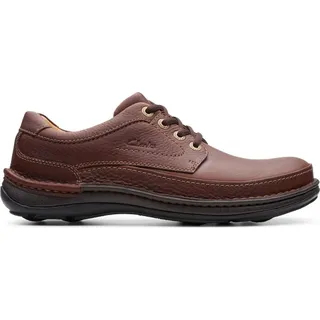 CLARKS Nature Three Herren Derby Schnürhalbschuhe, Braun (Mahogany Leather), 42 EU