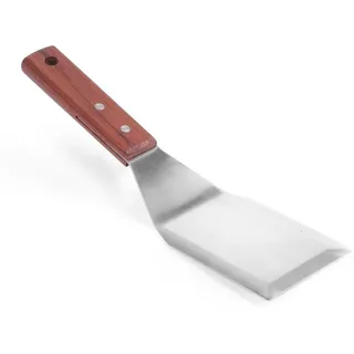 HENDI Hamburgerwender, mit Holzgriff, Grillwender, Bratenwender, Pfannenwender, Spachtel, Winkelpalette, Wender, Geschirrspülmaschinengeeignet, Klinge: 120mm, 75x270mm,