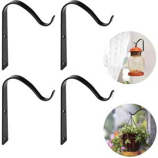 MplehDa Blumenampel Halterung, 4 Stück Blumenampelhalter Eisen Wandhaken, Blumenampel Wandhalter Haken 11cm zum Aufhängen von Pflanzer Vogelhäuschen Laterne Windspiele Wandleuchte