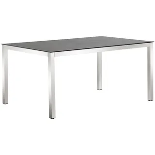 Tisch Classic Edelstahl - 140 x 80 cm 536 - Keramik stone dark grey