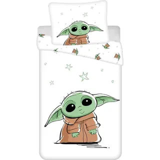 Star Wars The Mandalorian Baby Yoda Mehrfarbig 140 x 200 cm + 70 x 90 cm