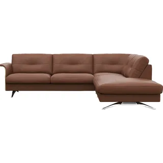FLEXLUX Ecksofa »Glow, super bequem durch hochwertigem Sitzaufbau mit Federkern, L-Form« Skandinavisches Design, In hochwertiger Verarbeitung, braun