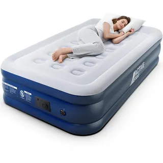 Active Era Luftbett 1 Person 99×188×36.5 cm, Luftmatratze Selbstaufblasend mit elektrischer Pumpe, Aufblasbare Matratze in 1,5 Min, Flock-Oberfläche, Gästebett für Camping & Zuhause