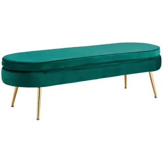 SalesFever Sitzpouf, BxH: 142 x 41 cm, Metall/Samt (100% Polyester) - gruen
