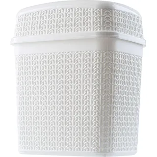 KADAX Kosmetikeimer aus Kunststoff "Tonni", Abfalleimer mit Schwingdeckel, Mülleimer für Bad, Weiß, 5L - Weiß