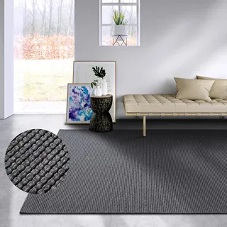 Villeroy & Boch Charles grau (anthrazit), B:200cm H:5mm L:290cm, Schurwolle, Teppiche, Schurwolle, Wolle, Natur, Wohnzimmer, Schlafzimmer, Boho, Skandi