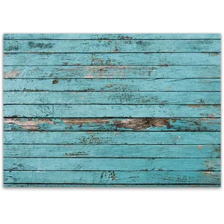 100 Tischunterlagen mit Holz-Optik im Used-Look I DIN A3 eckig I Platzset aus Papier in blau, modern I Einweg Tischset I dv042