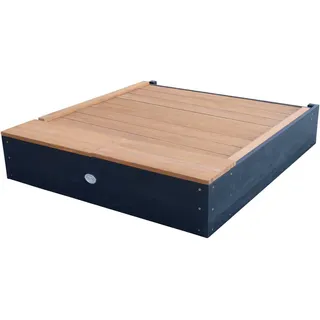 Axi Holzsandkasten Mandy mit Deckel und Sitzbank Anthrazit/Braun