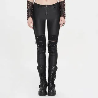 Punk Rave Hosen aus Kunstleder – Blood Rain, Größe XXL - Schwarz
