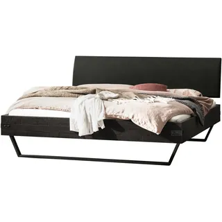 Hasena Lecona Massivholzbett Akazie vintage Kopfteil gepolstert