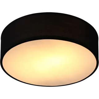 MONZANA® Deckenlampe Stoff Wohnzimmer Schlafzimmer E27 Schwarz 30cm Rund 1-Flammig 40W Lampe Flur Küche Deckenstrahler Deckenleuchte Stoffdeckenlampe - Schwarz