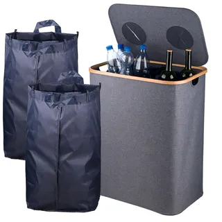 Relaxdays Flaschensammler 140 l Grau