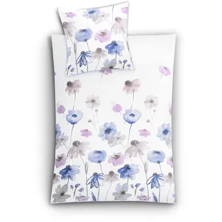 KLEINE WOLKE Svea Floral Lila 155 x 220 cm + 2 x 80 x 80 cm