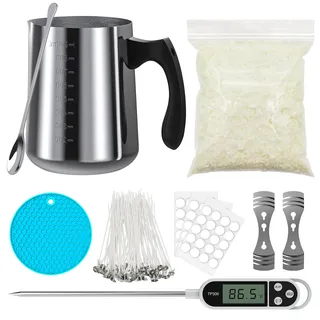 Ohcans Candle Making Kit Supplies, Soy Wax DIY Making for Adults, Mit 900ml Gießkessel, Sojawachs, Dochten, Thermometer