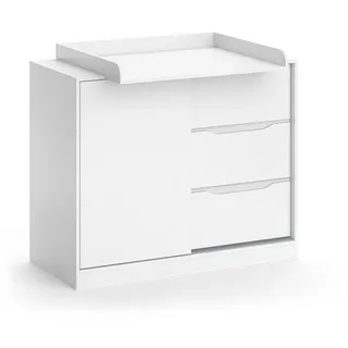 Vicco Wickelkommode Ruben Weiß 113 x 93 cm mit Wickelaufsatz , Holzwerkstoff , 5 Fächer , Rechteckig , 113x93x53 cm , Babymöbel & Kindermöbel, Babyzimmer, Wickelkommoden & Zubehör, Wickelkommoden