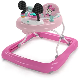 Bright Starts Bright Starts, Disney Baby, Minnie Mouse, Tiny Trek, Forever Besties, 2 in 1 Lauflernhilfe mit abnehmbarer Spielstation, Lichtern und Liedern, höhenverstellbar, Minnie Maus, 12825, pink
