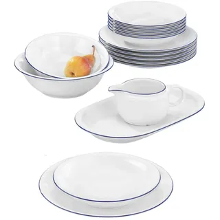 SELTMANN WEIDEN Compact Blaurand Tafelservice 16-tlg. blau/weiß