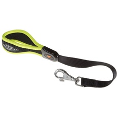 Ferplast Nylon-Hundeleine Kurz ERGOFLUO, Hundeleine Grosse Hunde, Ergonomisch gepolsterter Griff, aus Nylon, Länge 55 cm x 2,5 cm, Gelb