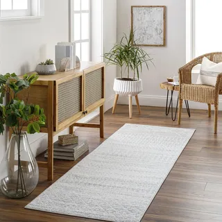 Livabliss Nice Boho Wohnzimmer & Schlafzimmer 120x170 cm – Skandinavisches modernes Muster in Creme, Holzkohle & Schiefer, pflegeleicht & vielseitig nutzbar