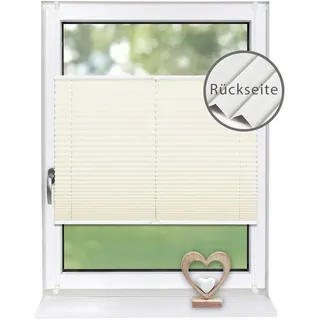 Deco-Raum Plissee Thermo Basic 70 x 150cm Klemmfix ohne Bohren , Creme , Textil , 70x150 cm , Heimtextilien, Vorhänge, Plissees