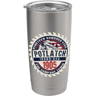 Potlatch Idaho Historic Train Depot Neuheit Grafik Souvenir Doppelwandiger Edelstahl-Thermobecher