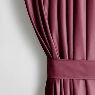 AmeliaHome Vorhang H 270 x B 140 cm mit Raffhalter 54 x 10 cm Velvet Optik Bordeaux 1 St. Kräuselband Samt Halbverdunkelungsvorhang Fensterdekoration Dekoschal Dekorvorhang