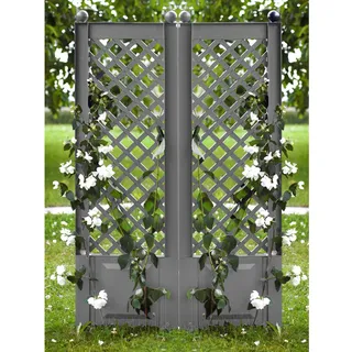 KHW Rankgitter 43 x 6 x 140 cm Grau